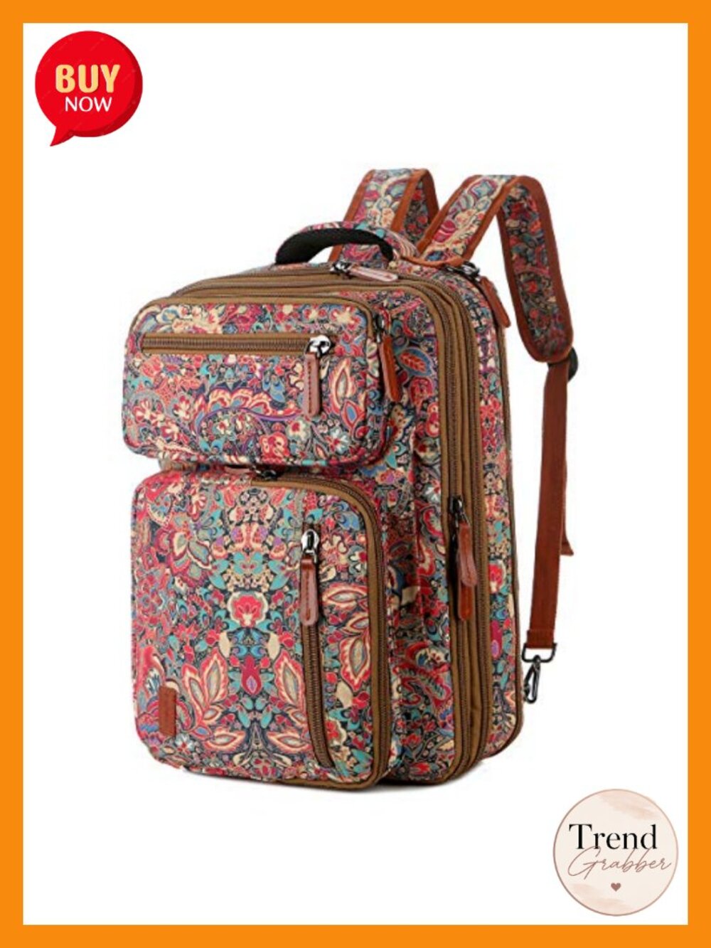 Convertible Laptop Backpack Briefcase 15.6 Inch Travel Hiking Rucksack